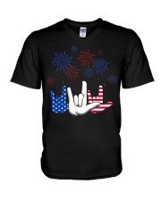 American independence day V-Neck T-Shirt tile