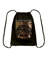 Black teacher magic Drawstring Bag tile