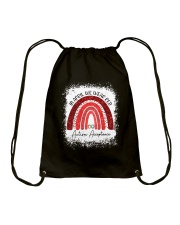 In April We Wear Red Drawstring Bag tile