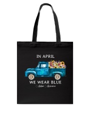 In April We Wear Blue Tote Bag tile