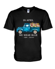 In April We Wear Blue V-Neck T-Shirt tile