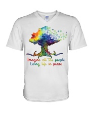 Imagine all the people V-Neck T-Shirt tile