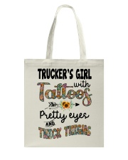 Trucker's girl with tattoos Tote Bag tile