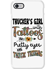 Trucker's girl with tattoos Phone Case tile