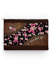 Never give up Leather pattern print Accessory Pouch - Standard front