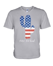 Patripot head V-Neck T-Shirt tile