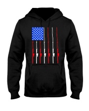 American flag fishing Independence Hooded Sweatshirt tile