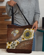 Peace Love Sunflower Leather Pattern Print All-over Tote aos-all-over-tote-lifestyle-front-10