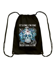 It's fine I'm fine Everything is fine Drawstring Bag tile