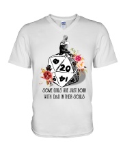 Some girls are just born with DandD in their souls V-Neck T-Shirt tile