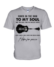 Knock on the door V-Neck T-Shirt tile