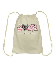 Peace love camp Drawstring Bag tile