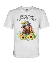 Stay Wild Flower Child V-Neck T-Shirt tile