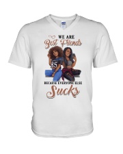 We are best friends V-Neck T-Shirt tile