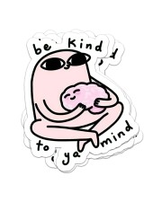 Be kind to ya mind Sticker - 4 pack (Vertical) front