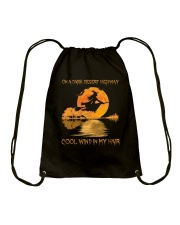 On a dark desert highway Halloween Drawstring Bag tile