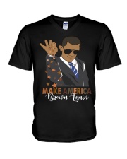 Make America brown again V-Neck T-Shirt tile