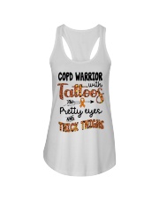 COPD warrior with tattoos Ladies Flowy Tank tile