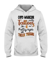 COPD warrior with tattoos Hooded Sweatshirt tile