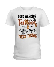 COPD warrior with tattoos Ladies T-Shirt tile