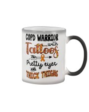 COPD warrior with tattoos Color Changing Mug tile