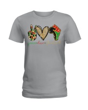 Peace Love Juneteenth - Printed apparels Ladies T-Shirt tile