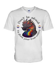 Don't be afraid V-Neck T-Shirt tile