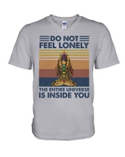 Do not feel lonely V-Neck T-Shirt tile