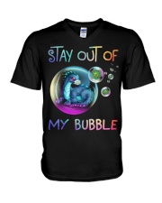 Stay out of my bubble V-Neck T-Shirt tile