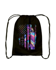 Trucker holographic heart Drawstring Bag tile