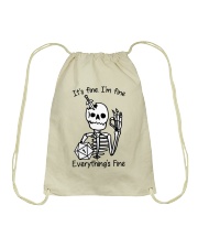 It's fine I'm fine Drawstring Bag tile