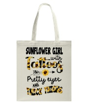 Sunflower girl with tattoos Tote Bag tile