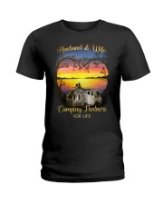 Husband and wife camping partners for life Ladies T-Shirt tile