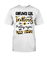 Sunflower girl with tattoos Classic T-Shirt tile