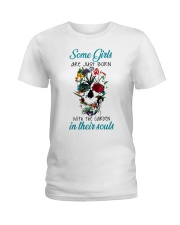 Some girls are just born with Ladies T-Shirt tile