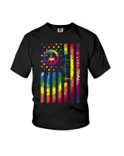 Tie dye American Independence day Youth T-Shirt tile