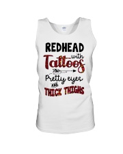 Redhead with tatoos Unisex Tank tile
