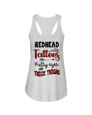 Redhead with tatoos Ladies Flowy Tank tile