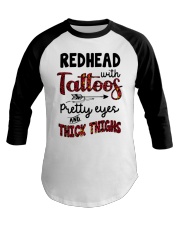 Redhead with tatoos Baseball Tee tile