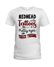 Redhead with tatoos Ladies T-Shirt tile