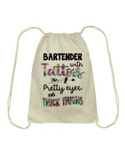 Bartender with tattoos Drawstring Bag tile