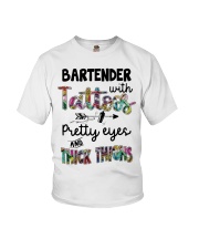 Bartender with tattoos Youth T-Shirt tile