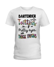 Bartender with tattoos Ladies T-Shirt tile