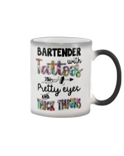 Bartender with tattoos Color Changing Mug tile