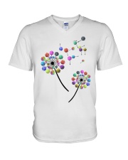 Natural dandelion V-Neck T-Shirt tile