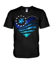 In April We Wear Blue Galaxy Colors V-Neck T-Shirt tile