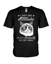 I don't have attitude V-Neck T-Shirt tile