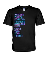Dungeon First Campaign List Characters V-Neck T-Shirt tile