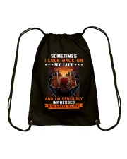 Sometimes I look back on my life Drawstring Bag tile