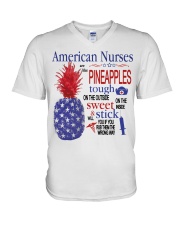 American nurses independence day V-Neck T-Shirt tile